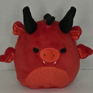 SALAMI 🐲 5" Red & Black Dragon w Long Horns & Fangs Original Squishmallows NWT